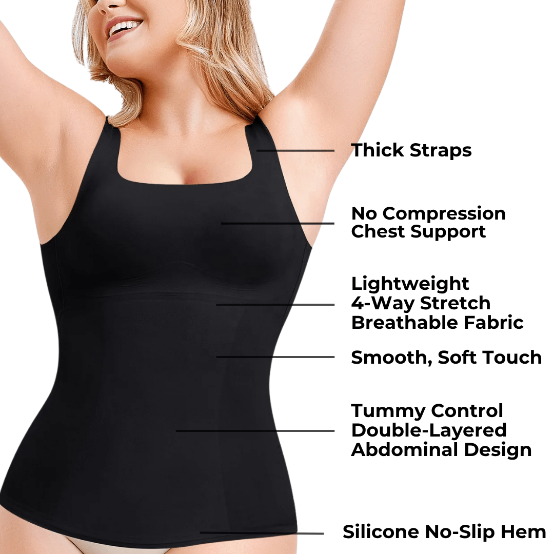 Luxmery Sculpting Square Neck Tank Top - Luxmery