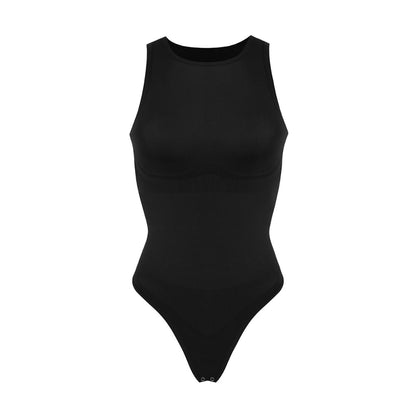 High Neck Sculpting Thong Bodysuit - Luxmery