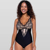 Lace Contrast Slimming Bodysuit - Luxmery