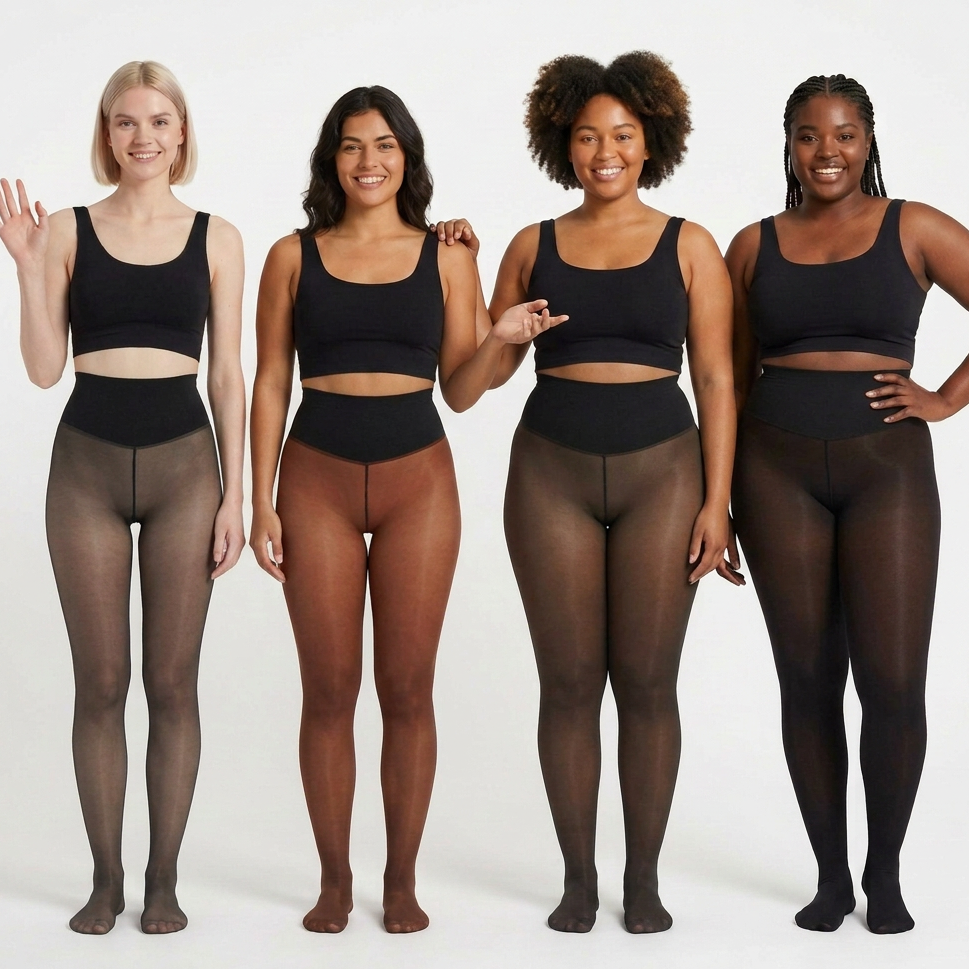 Leggings colours matched to your Light, Tan, Bronze, and Dark reference