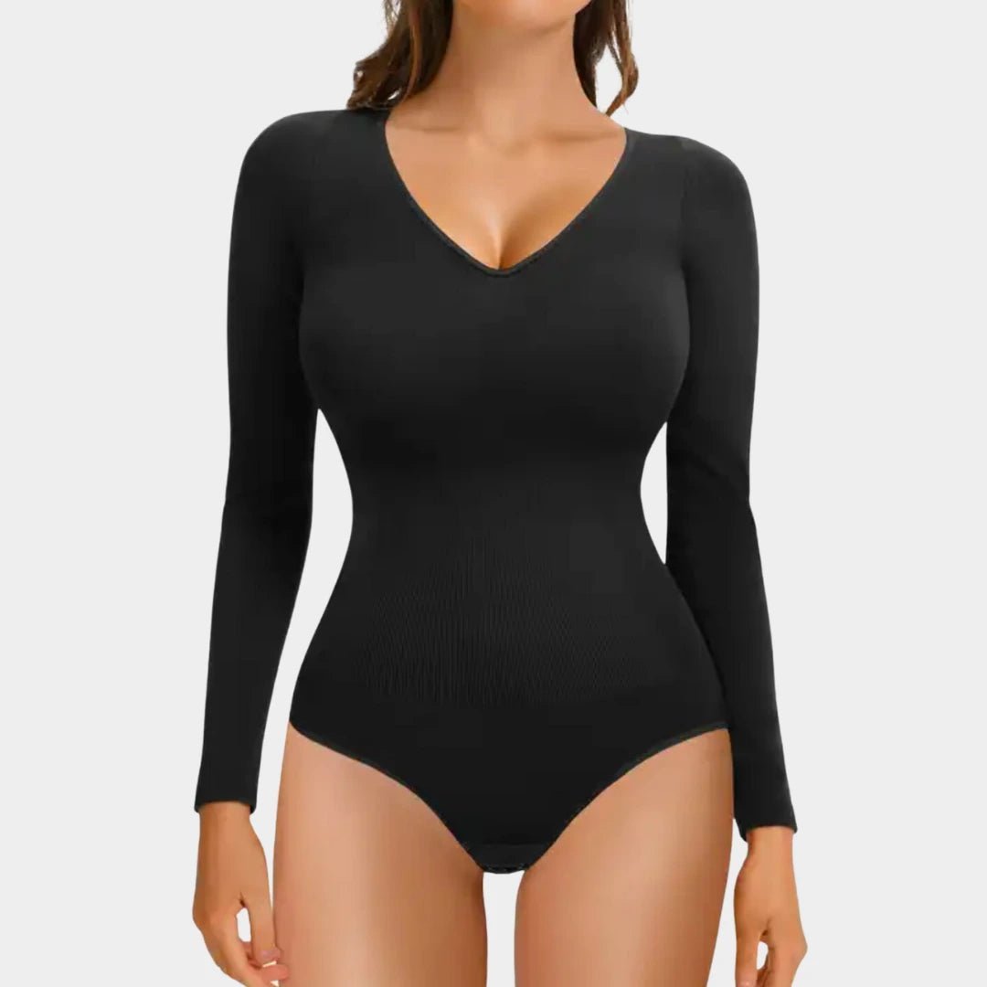 Long Sleeve V - Neck Bodysuit - Luxmery