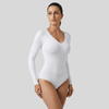 Long Sleeve V - Neck Bodysuit - Luxmery