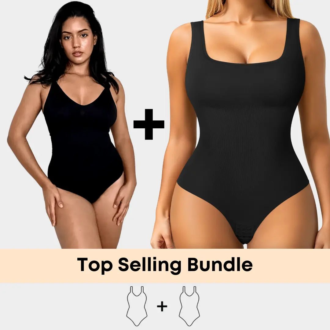 Luxmery Essentials Bundle - 1 Sculpting Bodysuit + 1 Square Neck - Luxmery