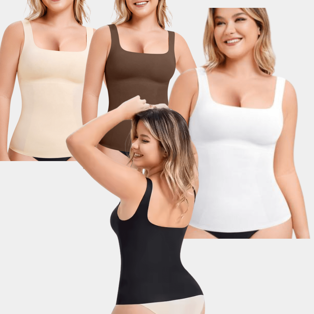 Luxmery Sculpting Square Neck Tank Top - Luxmery