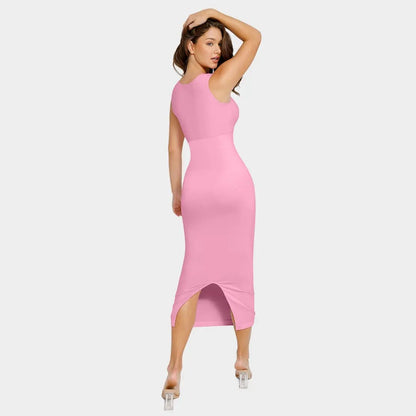 Midi Square Neck Contour Dress - Luxmery