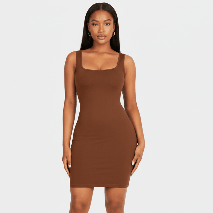 Mini Square Neck Sculpting Dress - Luxmery