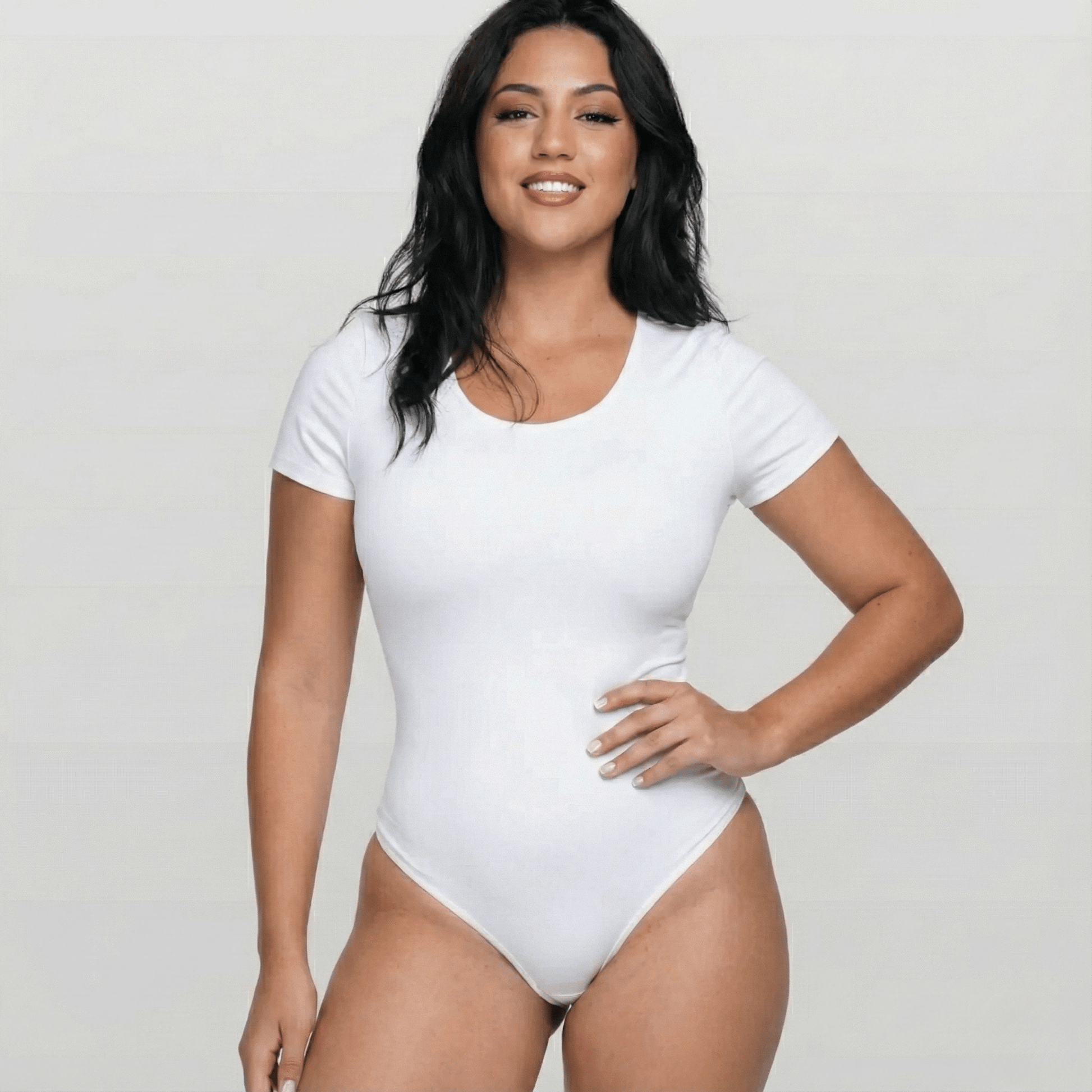 Round Neck Thong Bodysuit - Luxmery