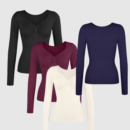 SculptFit Long Sleeve Diamond Neck Cami - Luxmery