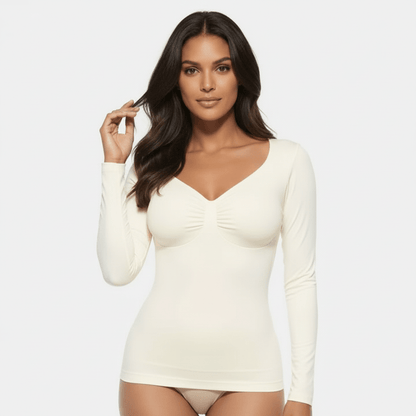 SculptFit Long Sleeve Diamond Neck Cami - Luxmery
