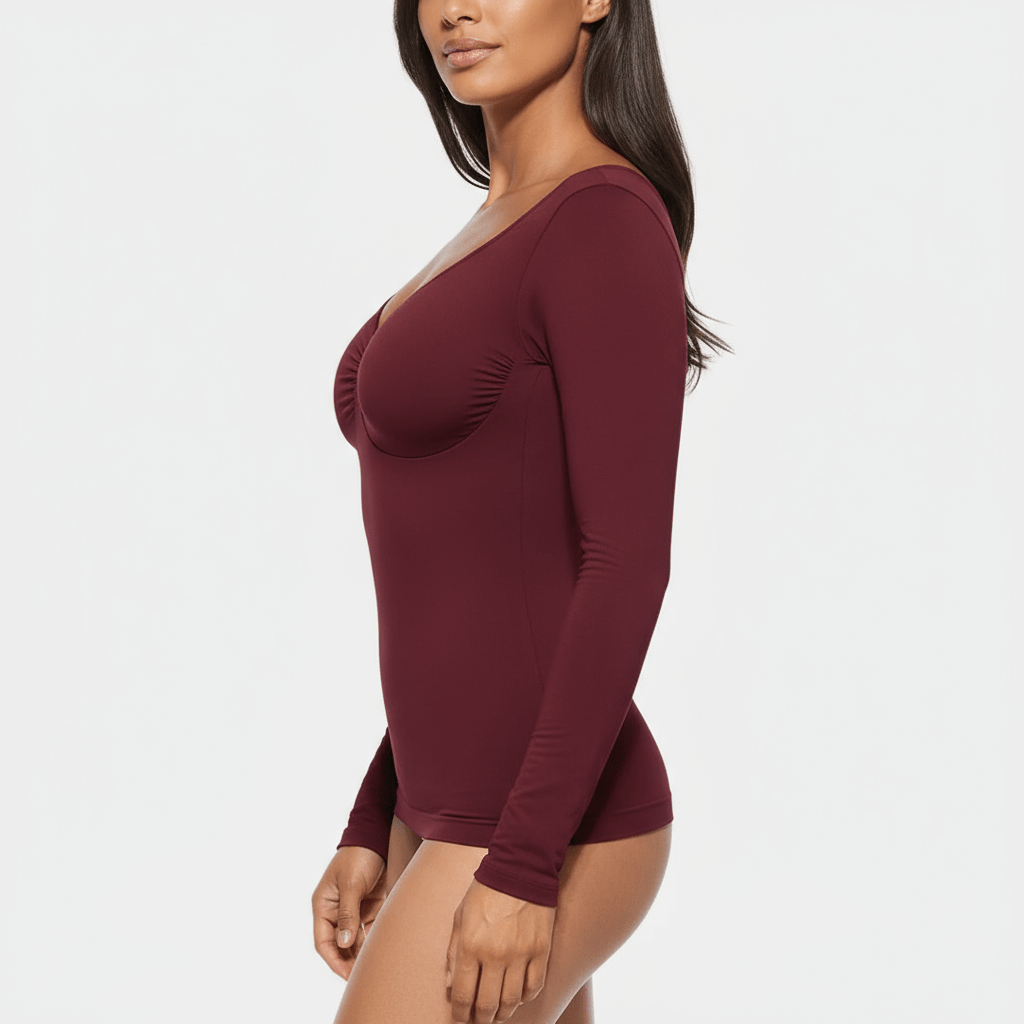 SculptFit Long Sleeve Diamond Neck Cami - Luxmery
