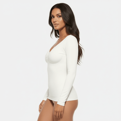 SculptFit Long Sleeve Diamond Neck Cami - Luxmery