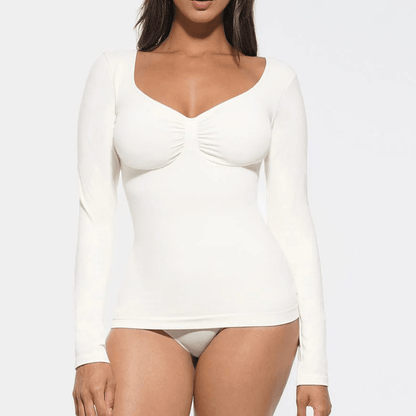 SculptFit Long Sleeve Diamond Neck Cami - Luxmery