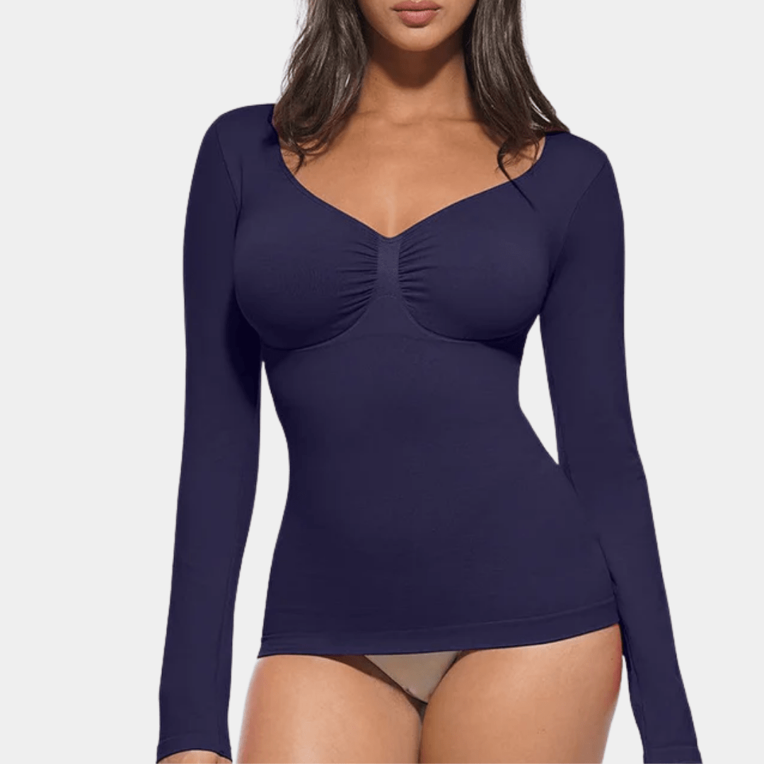 SculptFit Long Sleeve Diamond Neck Cami - Luxmery