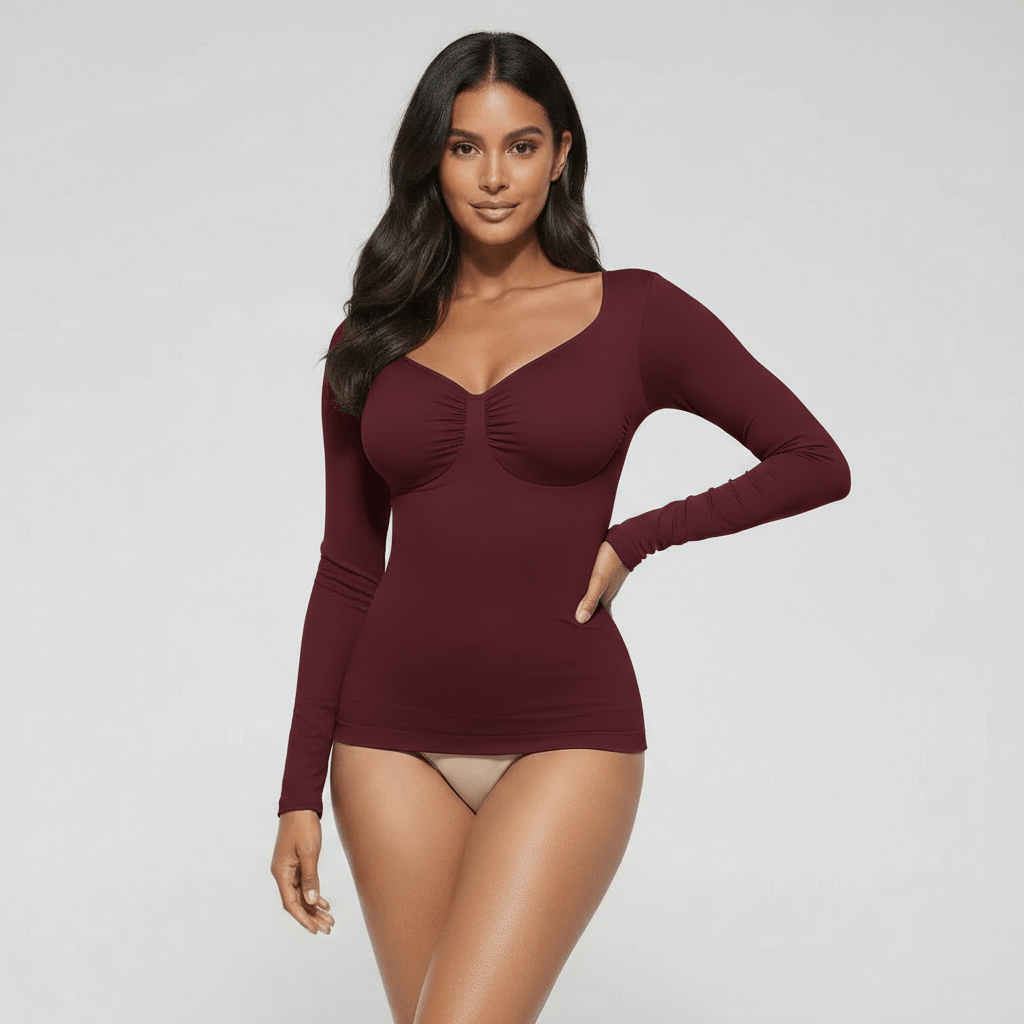 SculptFit Long Sleeve Diamond Neck Cami - Luxmery