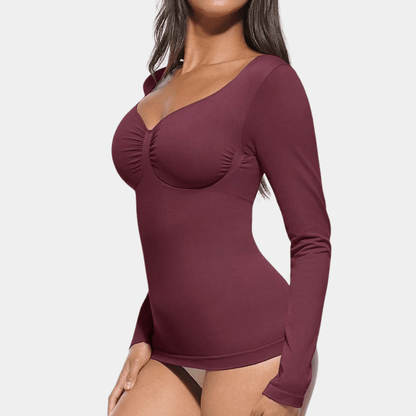 SculptFit Long Sleeve Diamond Neck Cami - Luxmery