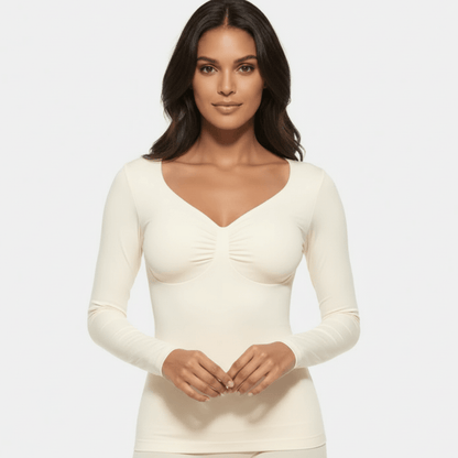 SculptFit Long Sleeve Diamond Neck Cami - Luxmery