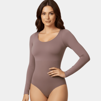 Sculpting Long Sleeve Bodysuits - Luxmery