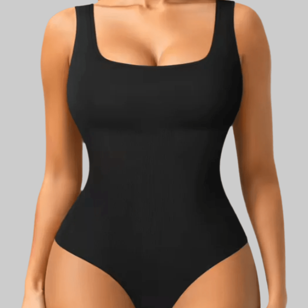 Sculpting Square Neck Thong Bodysuit - Luxmery