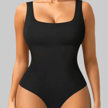 Sculpting Square Neck Thong Bodysuit - Luxmery