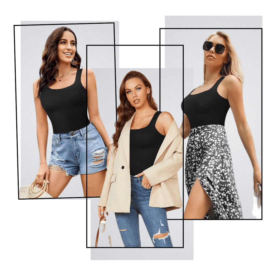 Sculpting Square Neck Thong Bodysuit - Luxmery