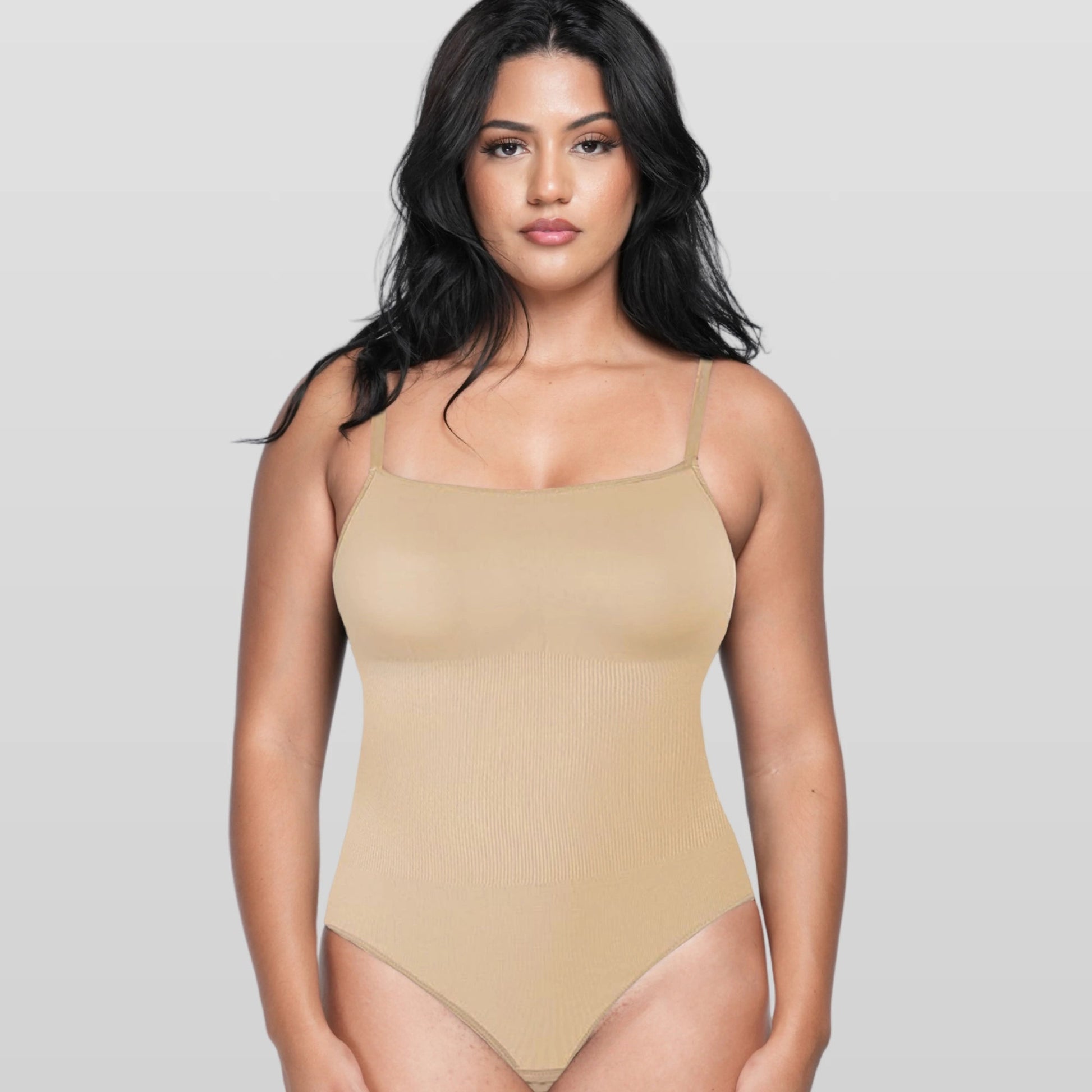 Square Neck Sculpting Bodysuit - Luxmery