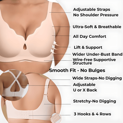 TrueCloud Scalloped Seamless Comfort Bra - Luxmery