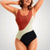 Tummy Control Color - Block Swimsuit - Luxmery