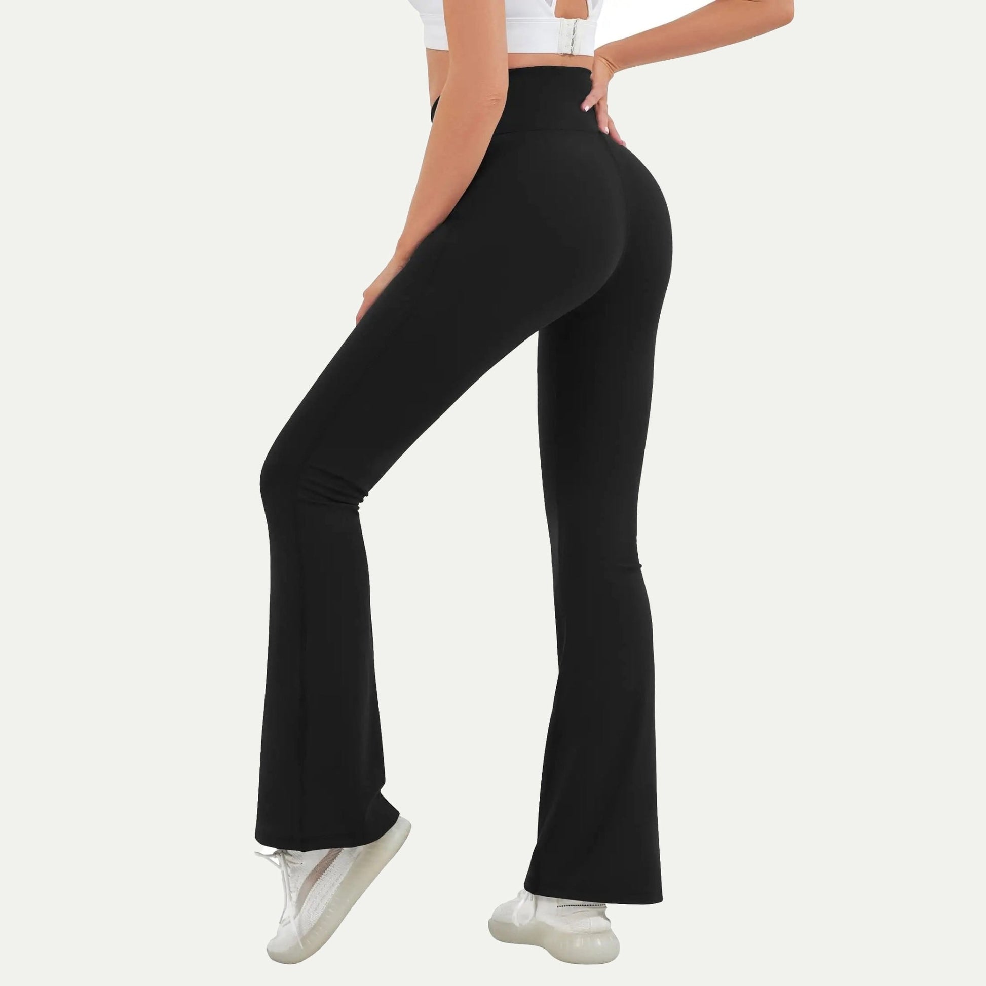 Cross-waisted Flared Yoga Pants - Luxmery