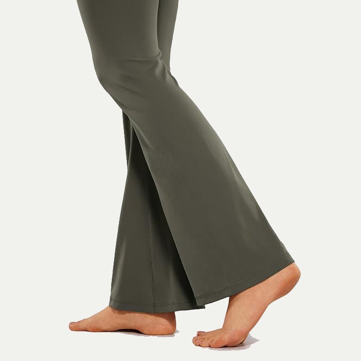 Cross Waisted Yoga Flare Pants - Luxmery