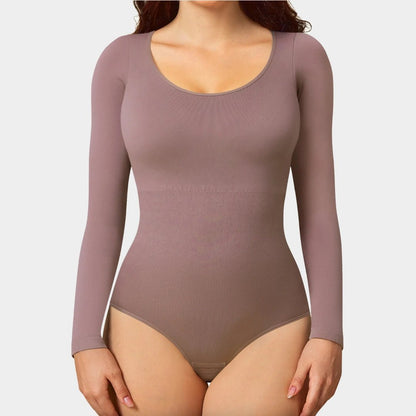 Sculpting Long Sleeve Bodysuits - Luxmery