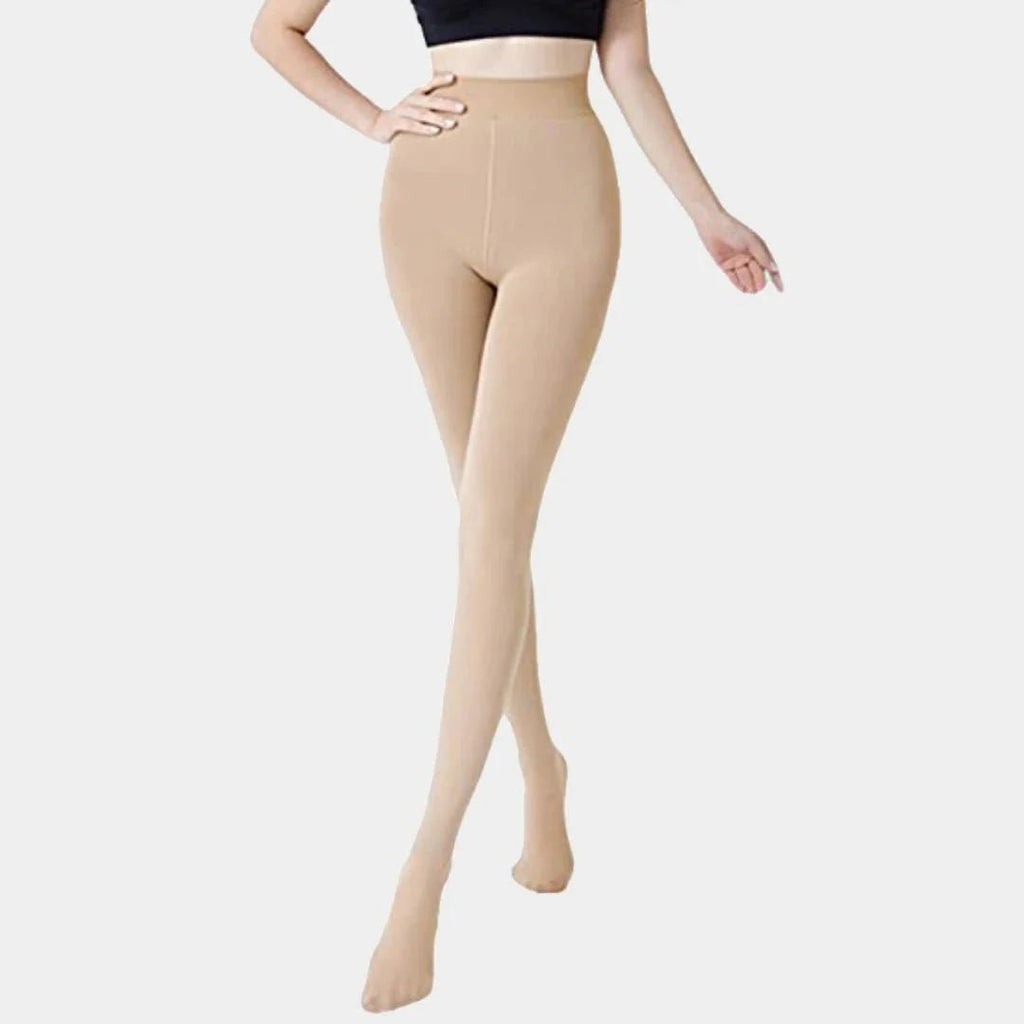 Beige fleece 2025 lined tights